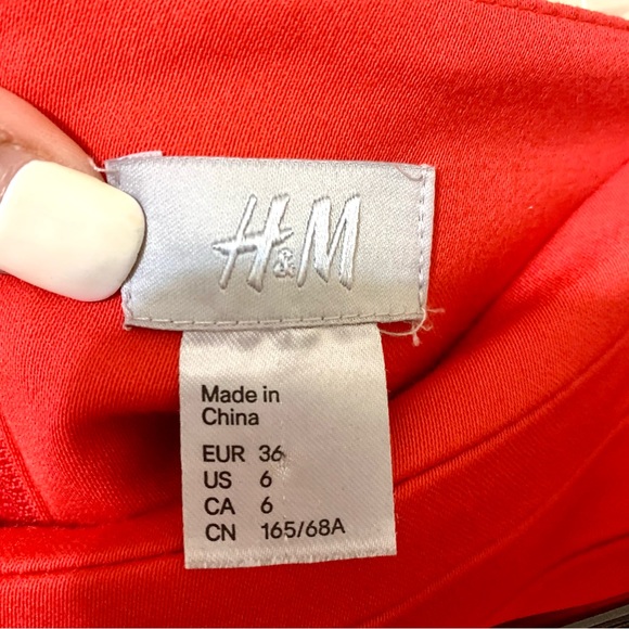 H&M Belted Skirt - Red - Size 6 - Picture 9 of 10